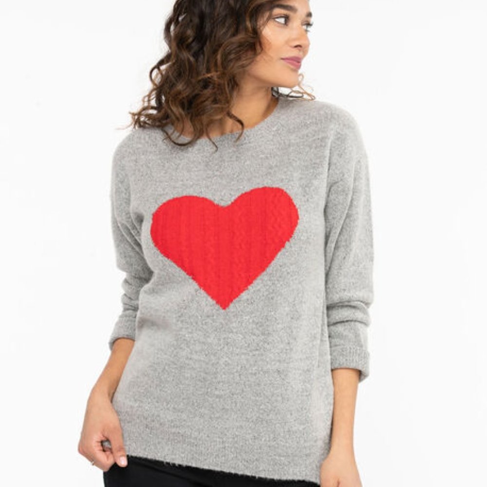 Rickis long sleeve red heart sweater.